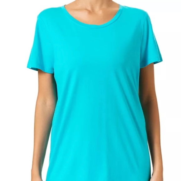 UE Short Sleeve Scoop Neck PJ Tee - Scuba Blue - Picture 3 of 3